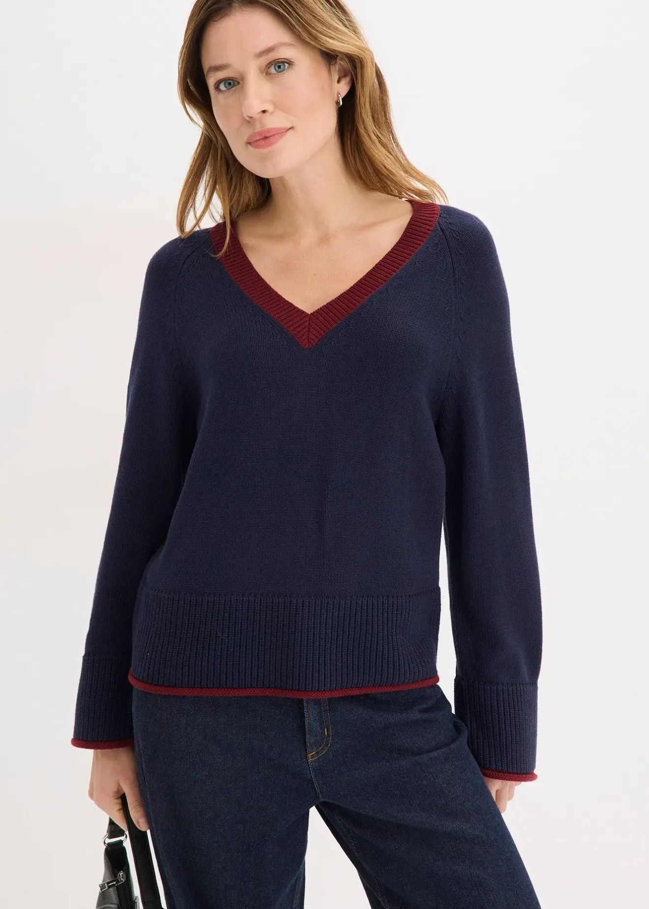 bonprix Pull à rayures contrastantes|Femme Maille|Pulls & Gilets