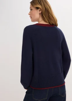 bonprix Pull à rayures contrastantes|Femme Maille|Pulls & Gilets