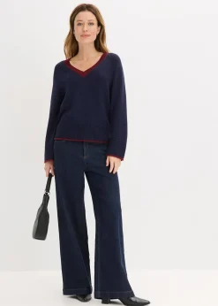 bonprix Pull à rayures contrastantes|Femme Maille|Pulls & Gilets