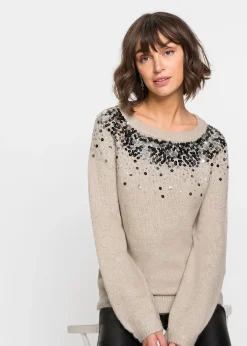 Femme bonprix Maille|Pulls & Gilets|Pull à sequins multicolores