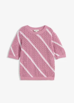 bonprix Pull ajouré 100% coton|Femme Maille|Pulls & Gilets