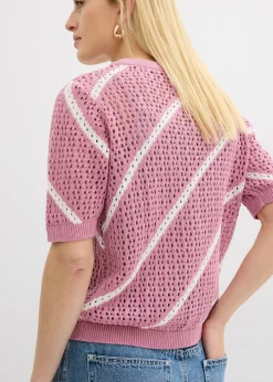 bonprix Pull ajouré 100% coton|Femme Maille|Pulls & Gilets