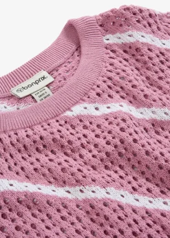 bonprix Pull ajouré 100% coton|Femme Maille|Pulls & Gilets
