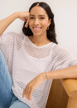 bonprix Pull ajouré brillant|Femme Maille|Pulls & Gilets