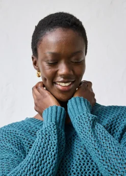 bonprix Pull ajouré en lin mélangé|Femme Maille|Premium