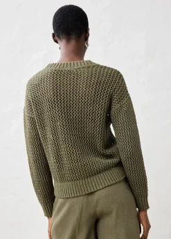 bonprix Pull ajouré en lin mélangé|Femme Maille|Premium