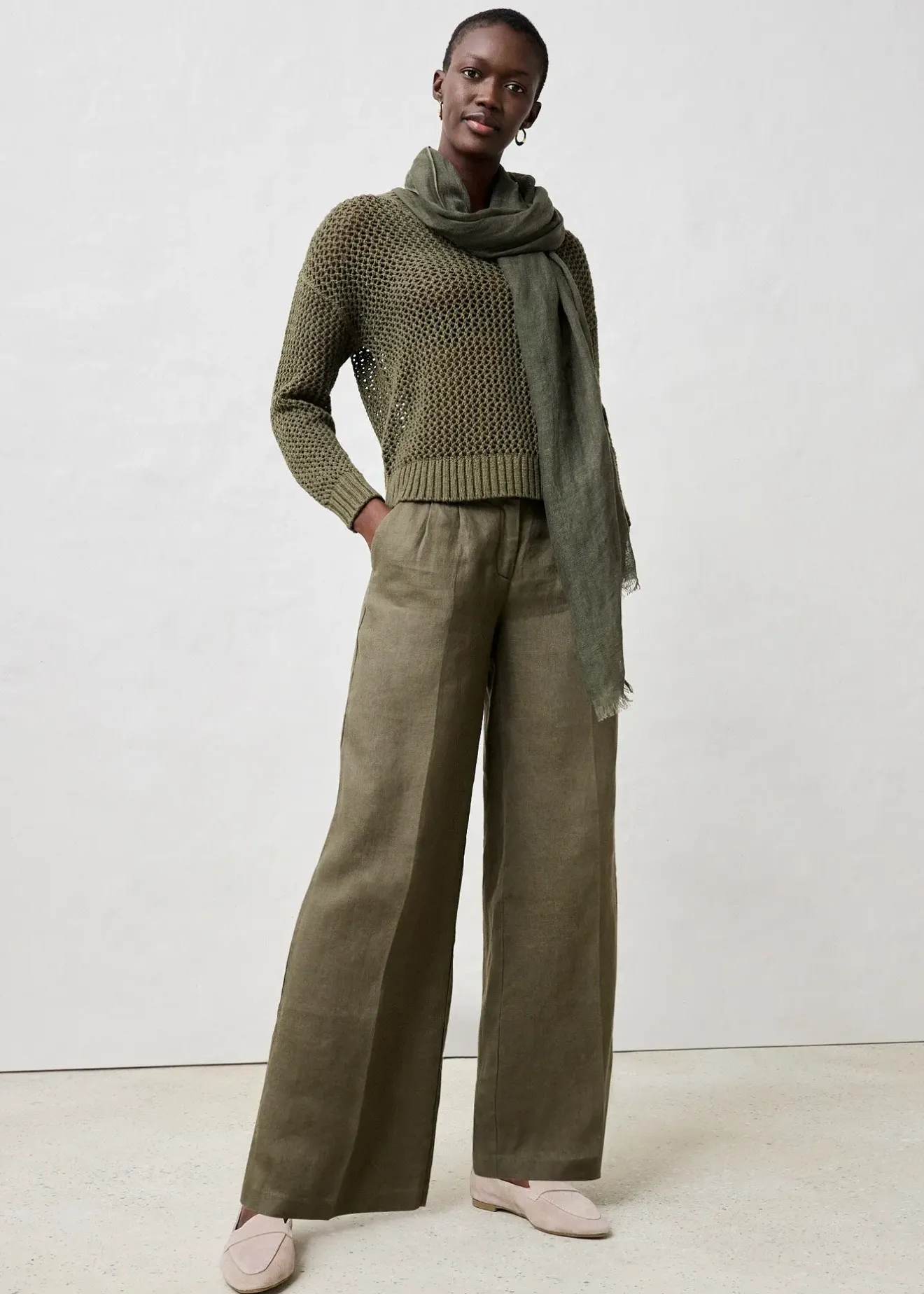 bonprix Pull ajouré en lin mélangé|Femme Maille|Premium