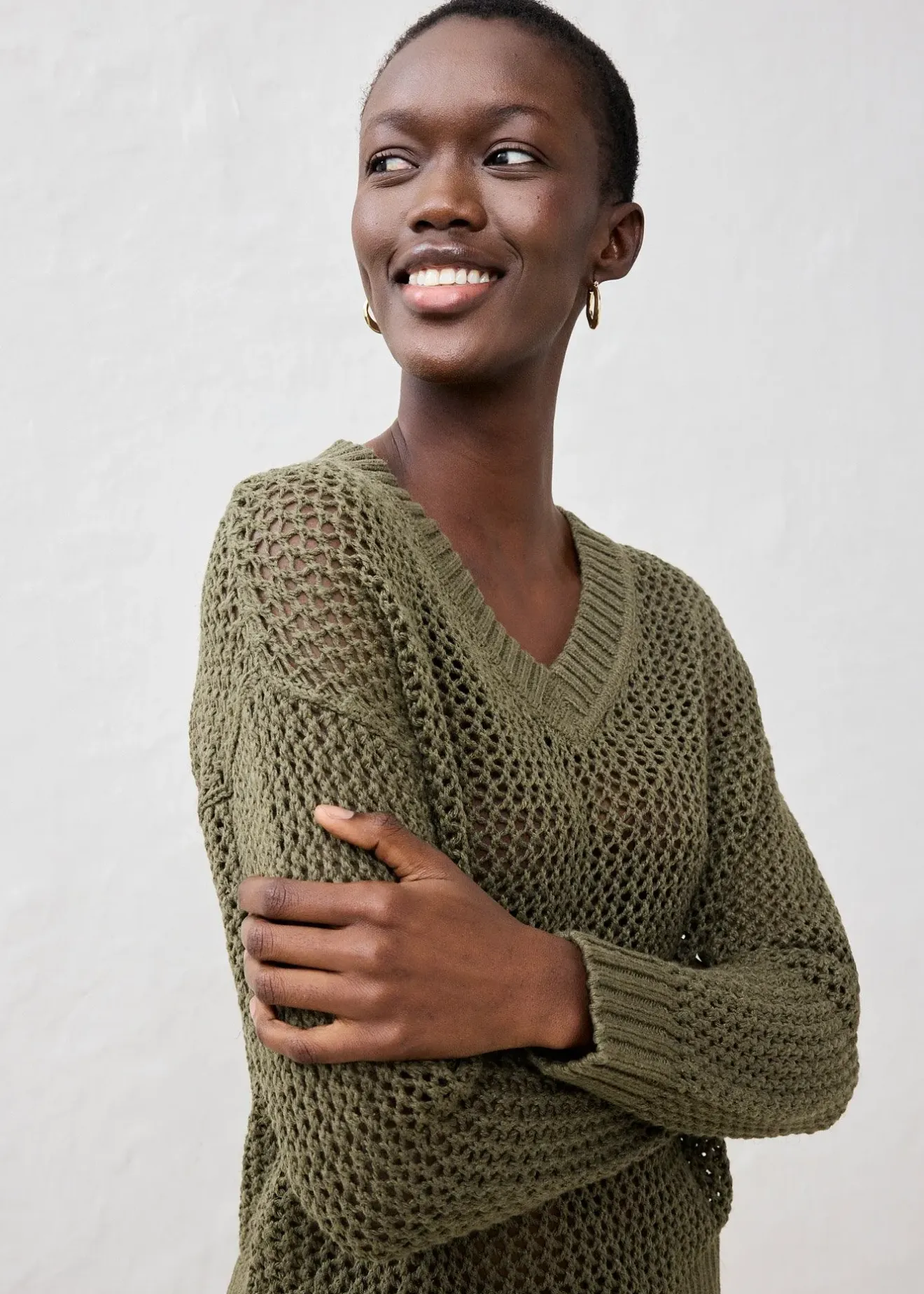 bonprix Pull ajouré en lin mélangé|Femme Maille|Premium