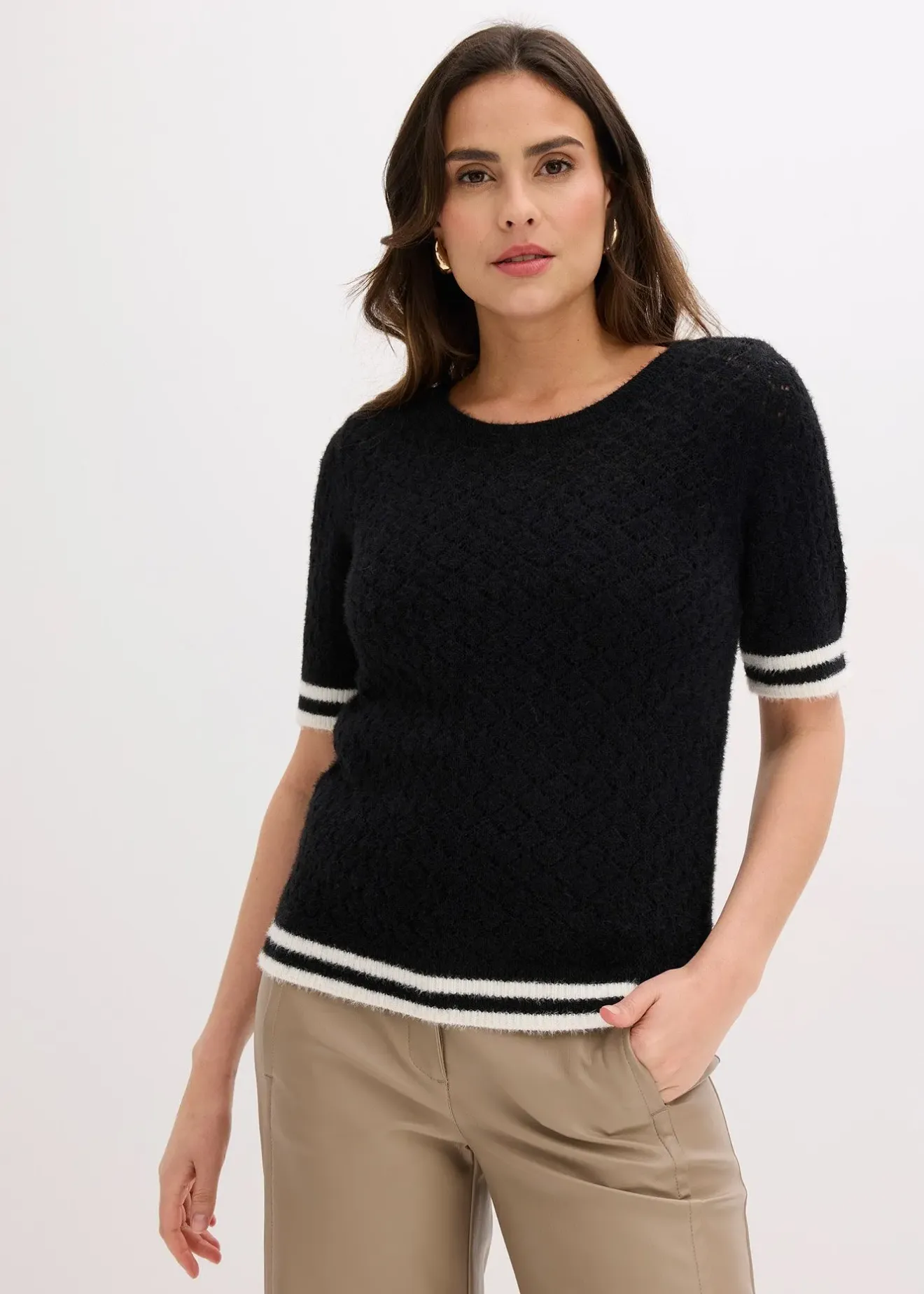 Femme bonprix Maille|Pulls & Gilets|Pull ajouré en maille poilue