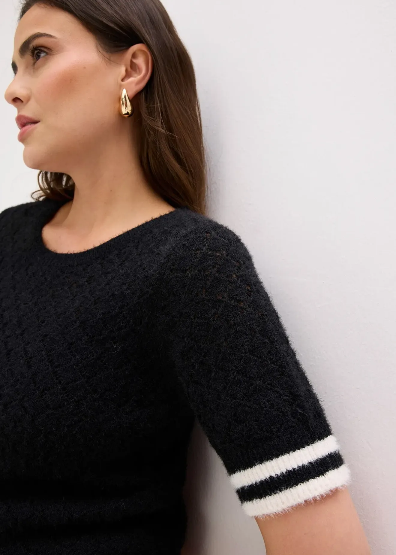 Femme bonprix Maille|Pulls & Gilets|Pull ajouré en maille poilue