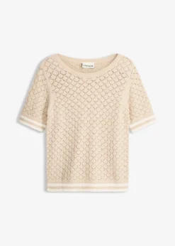 bonprix Pull ajouré en maille poilue|Femme Maille|Pulls & Gilets