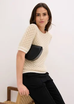 bonprix Pull ajouré en maille poilue|Femme Maille|Pulls & Gilets