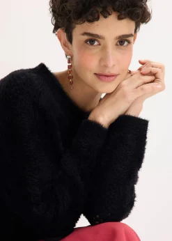 Femme bonprix Maille|Pulls & Gilets|Pull ajouré en maille poilue