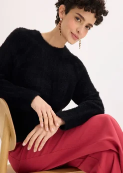 Femme bonprix Maille|Pulls & Gilets|Pull ajouré en maille poilue