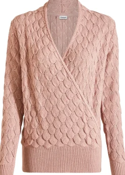 bonprix Pull ajouré style cache-cœur|Femme Maille|Pulls & Gilets