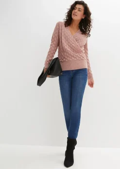 bonprix Pull ajouré style cache-cœur|Femme Maille|Pulls & Gilets