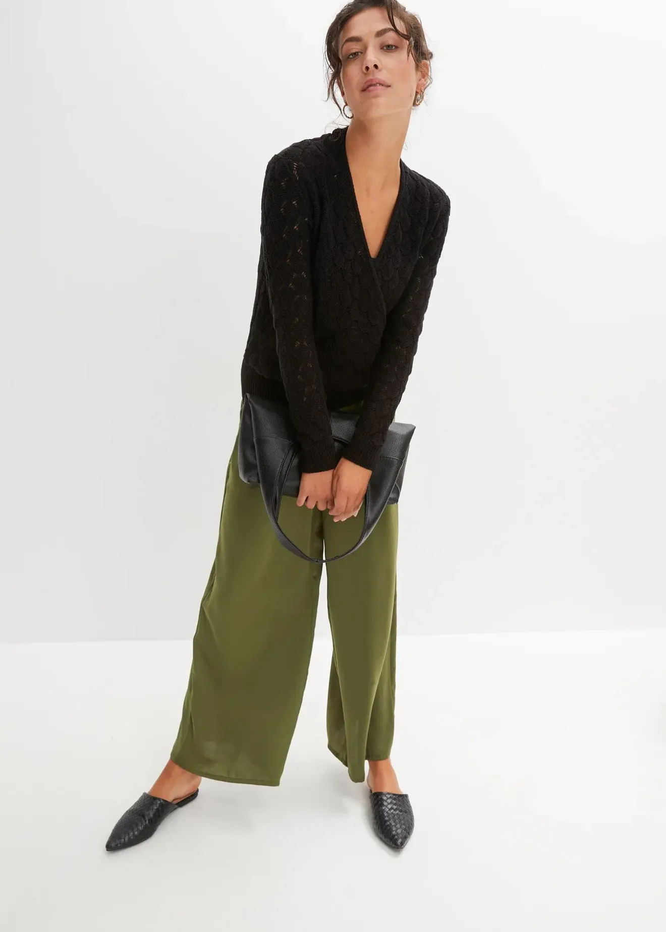 Femme bonprix Maille|Pulls & Gilets|Pull ajouré style cache-cœur