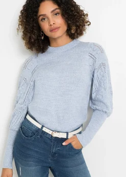 bonprix Pull aux manches ajourées|Femme Maille|Pulls & Gilets