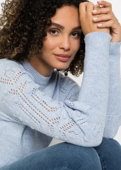 bonprix Pull aux manches ajourées|Femme Maille|Pulls & Gilets