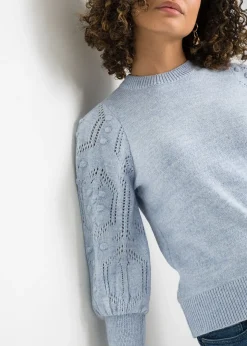 bonprix Pull aux manches ajourées|Femme Maille|Pulls & Gilets