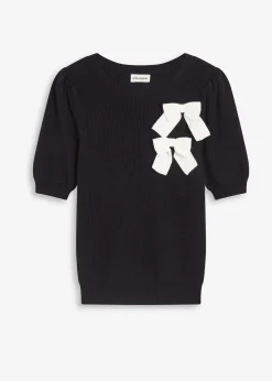 bonprix Pull avec application de nœuds|Femme Maille|Pulls & Gilets