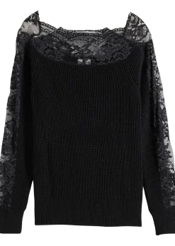 bonprix Pull avec dentelle|Femme Maille|Pulls & Gilets