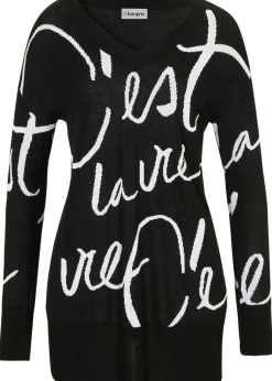 bonprix Pull avec inscription|Femme Maille|Pulls & Gilets