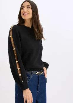 Femme bonprix Maille|Pulls & Gilets|Pull avec perles métalliques
