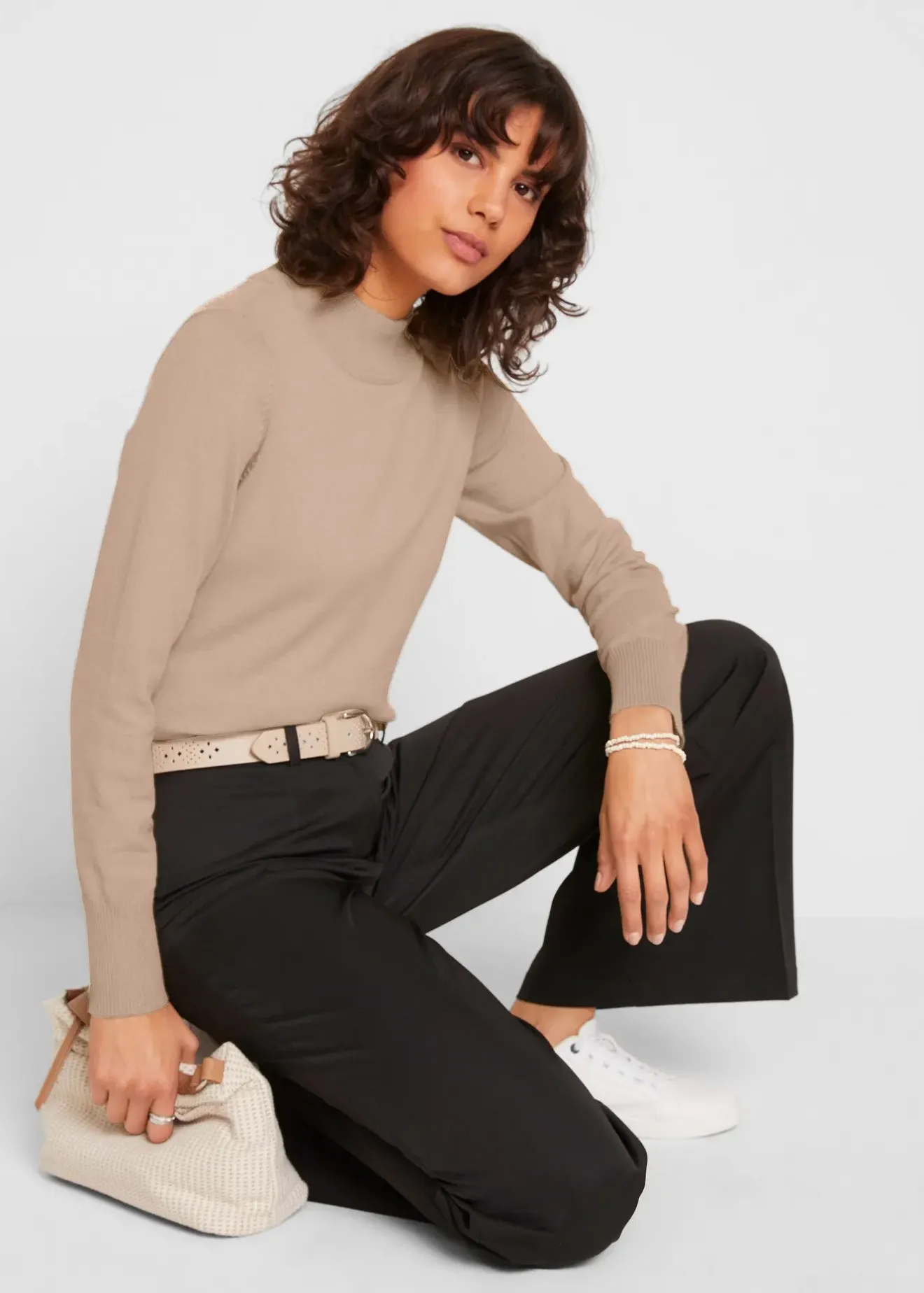 bonprix Pull basique à col montant|Femme Maille|Basiques