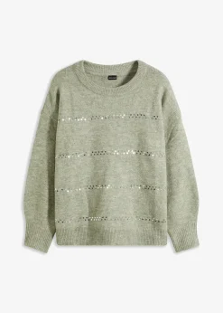 Femme bonprix Maille|Pulls & Gilets|Pull boxy à sequins