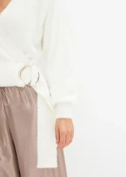 Femme bonprix Maille|Pulls & Gilets|Pull cache-cœur avec accessoire