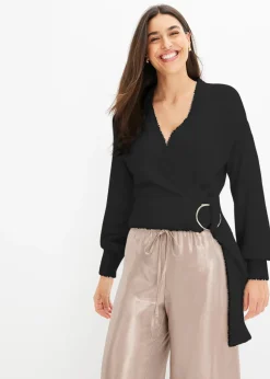 bonprix Pull cache-cœur avec accessoire|Femme Maille|Pulls & Gilets