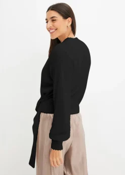 bonprix Pull cache-cœur avec accessoire|Femme Maille|Pulls & Gilets