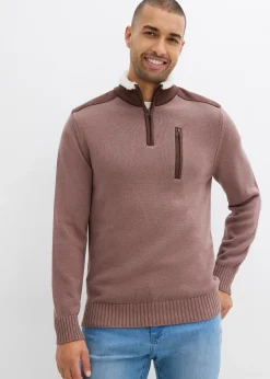 Homme bonprix Vêtements De Plein Air|Pulls & Gilets|Pull camionneur à empiècement tissé