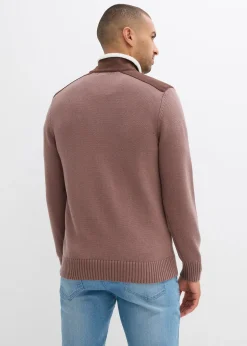 Homme bonprix Vêtements De Plein Air|Pulls & Gilets|Pull camionneur à empiècement tissé