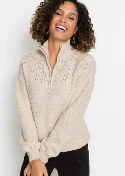 bonprix Pull camionneur à motif ajouré|Femme Pulls & Gilets