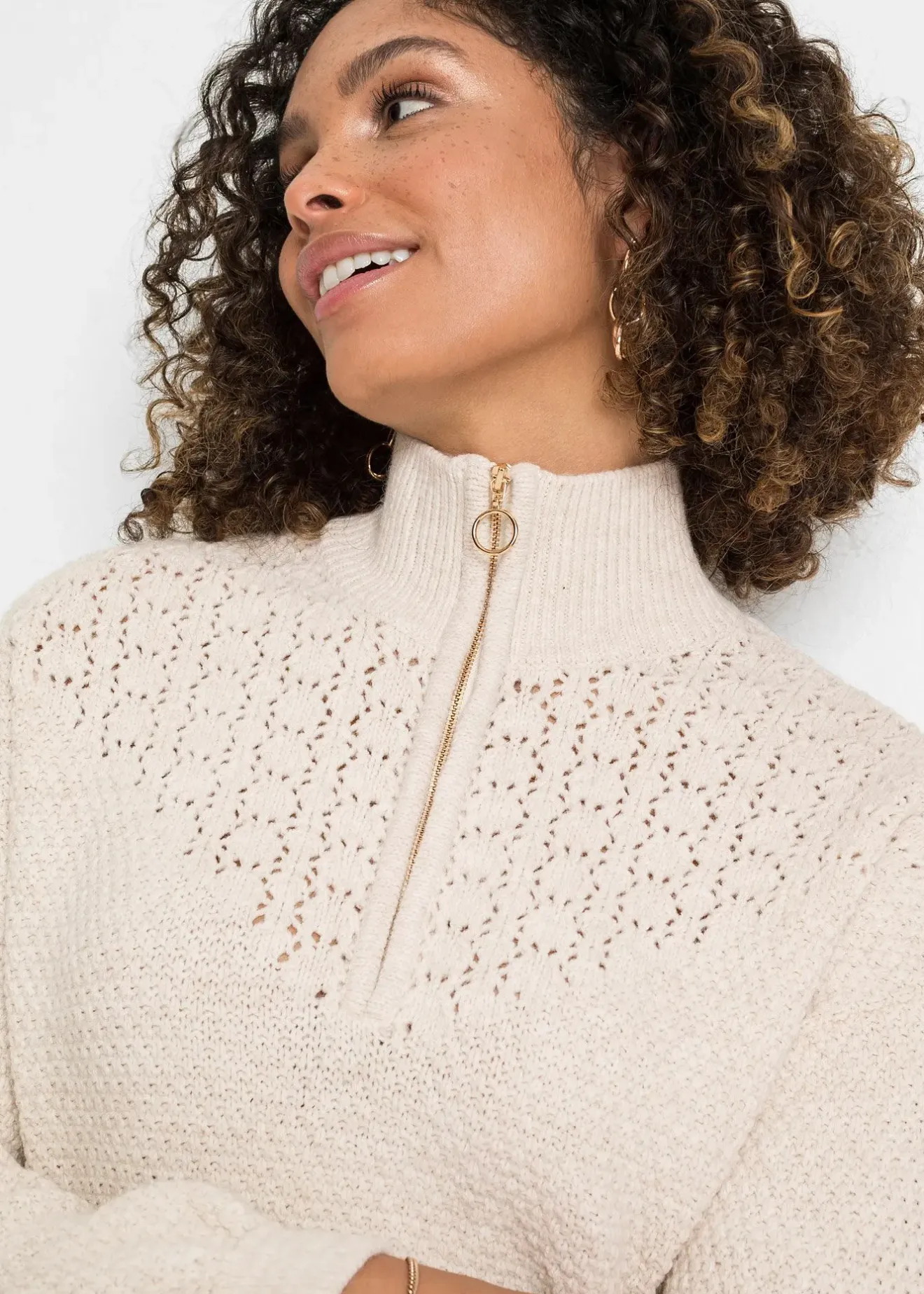 bonprix Pull camionneur à motif ajouré|Femme Pulls & Gilets