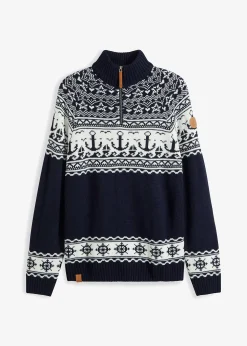 Homme bonprix Pulls & Gilets|Pull camionneur à motif norvégien marin