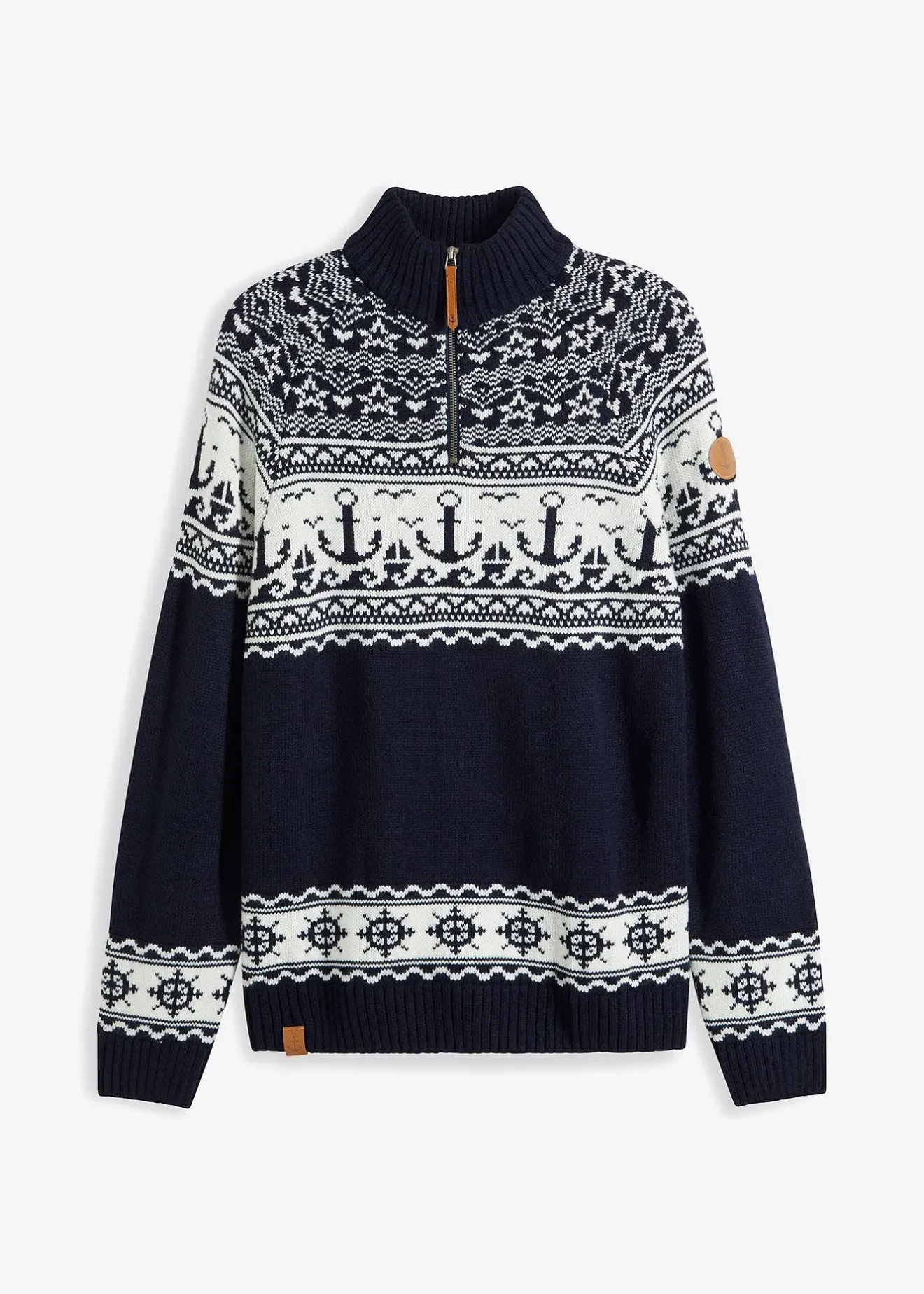 Homme bonprix Pulls & Gilets|Pull camionneur à motif norvégien marin