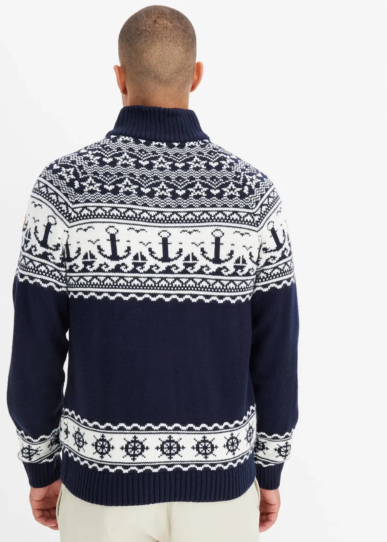 Homme bonprix Pulls & Gilets|Pull camionneur à motif norvégien marin