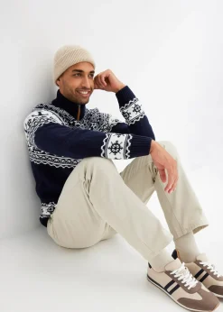 Homme bonprix Pulls & Gilets|Pull camionneur à motif norvégien marin