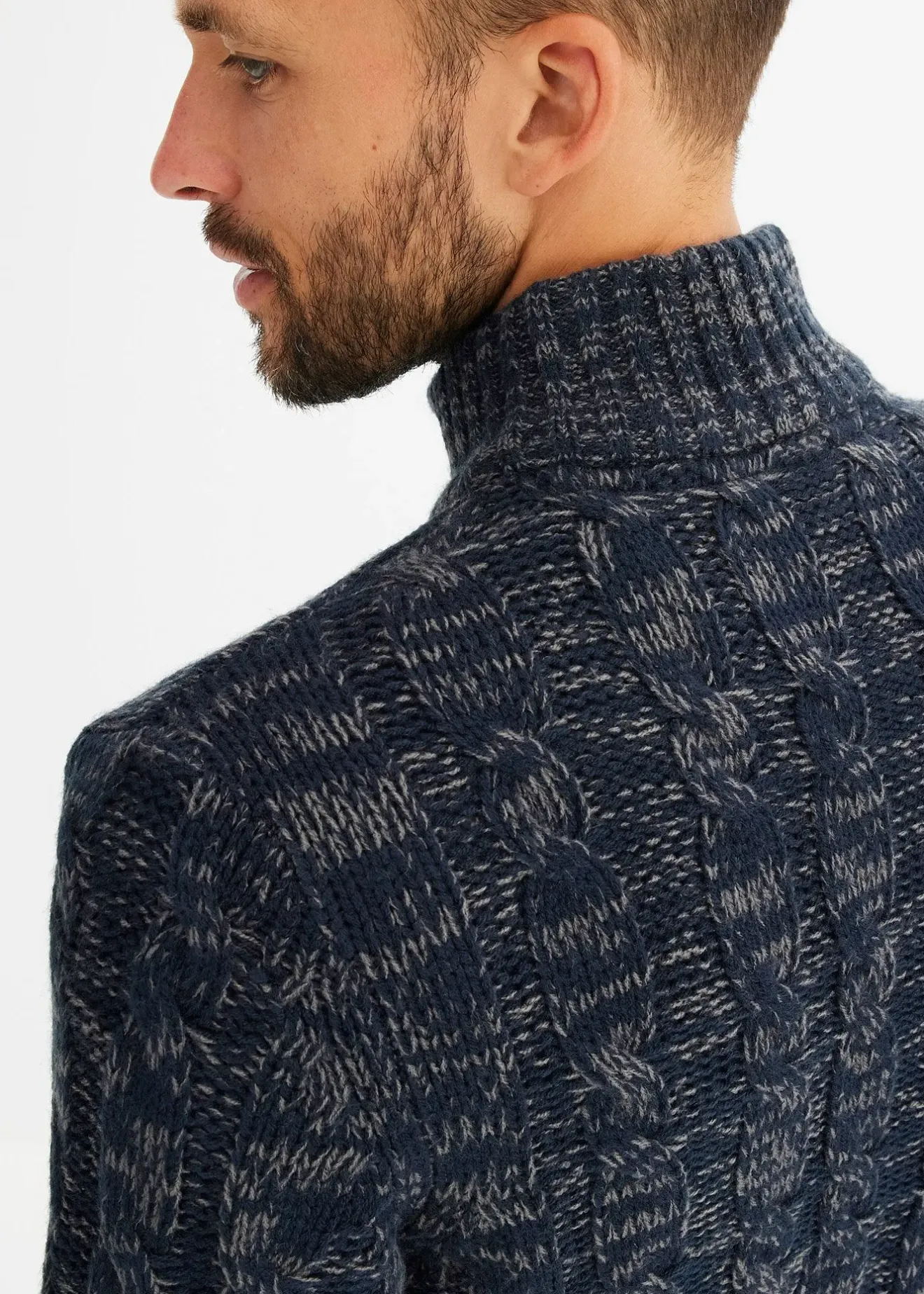 bonprix Pull camionneur chiné à torsades|Homme Pulls & Gilets