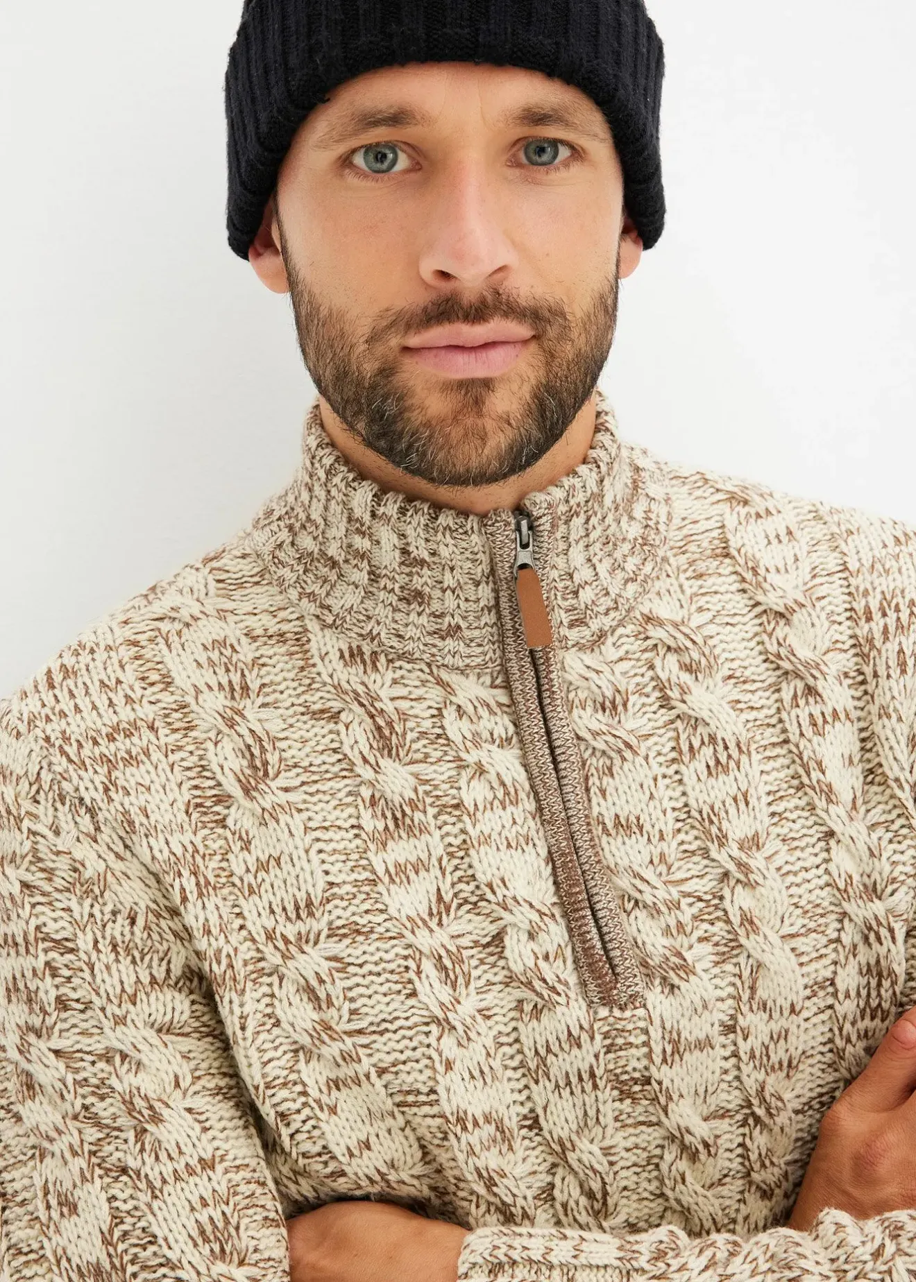 Homme bonprix Pulls & Gilets|Pull camionneur chiné à torsades