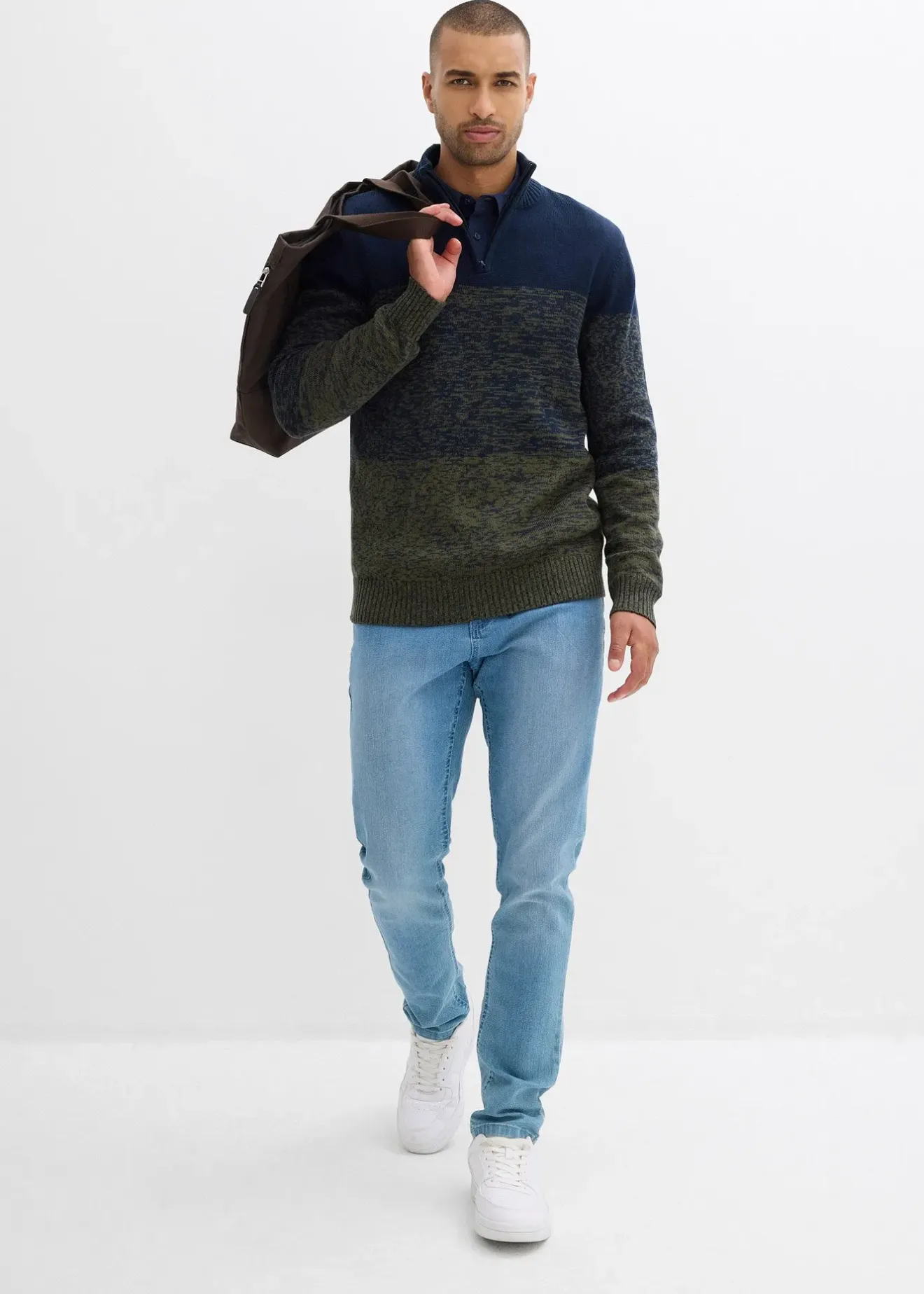 bonprix Pull camionneur doux en coton mélangé|Homme Pulls & Gilets