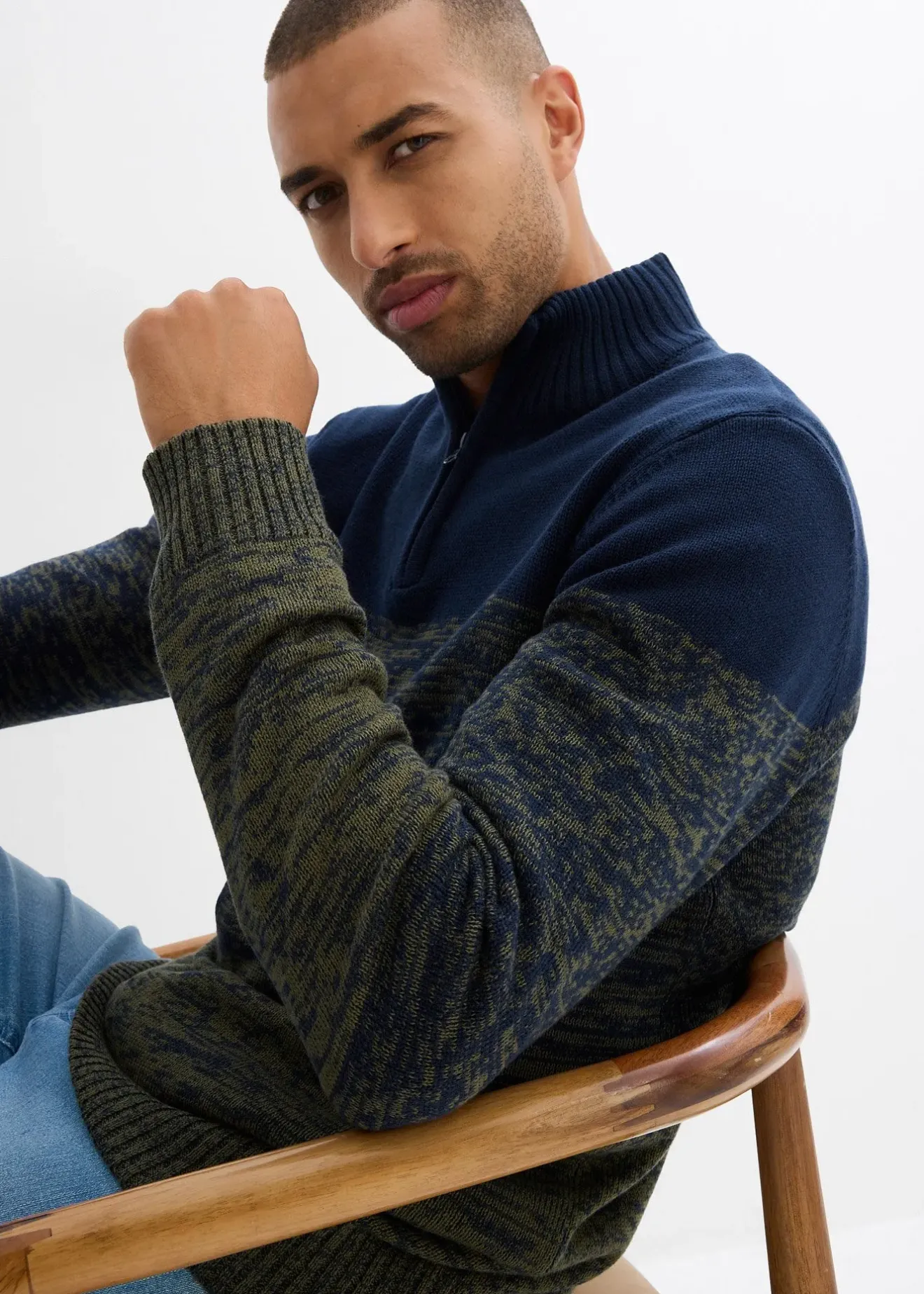 bonprix Pull camionneur doux en coton mélangé|Homme Pulls & Gilets