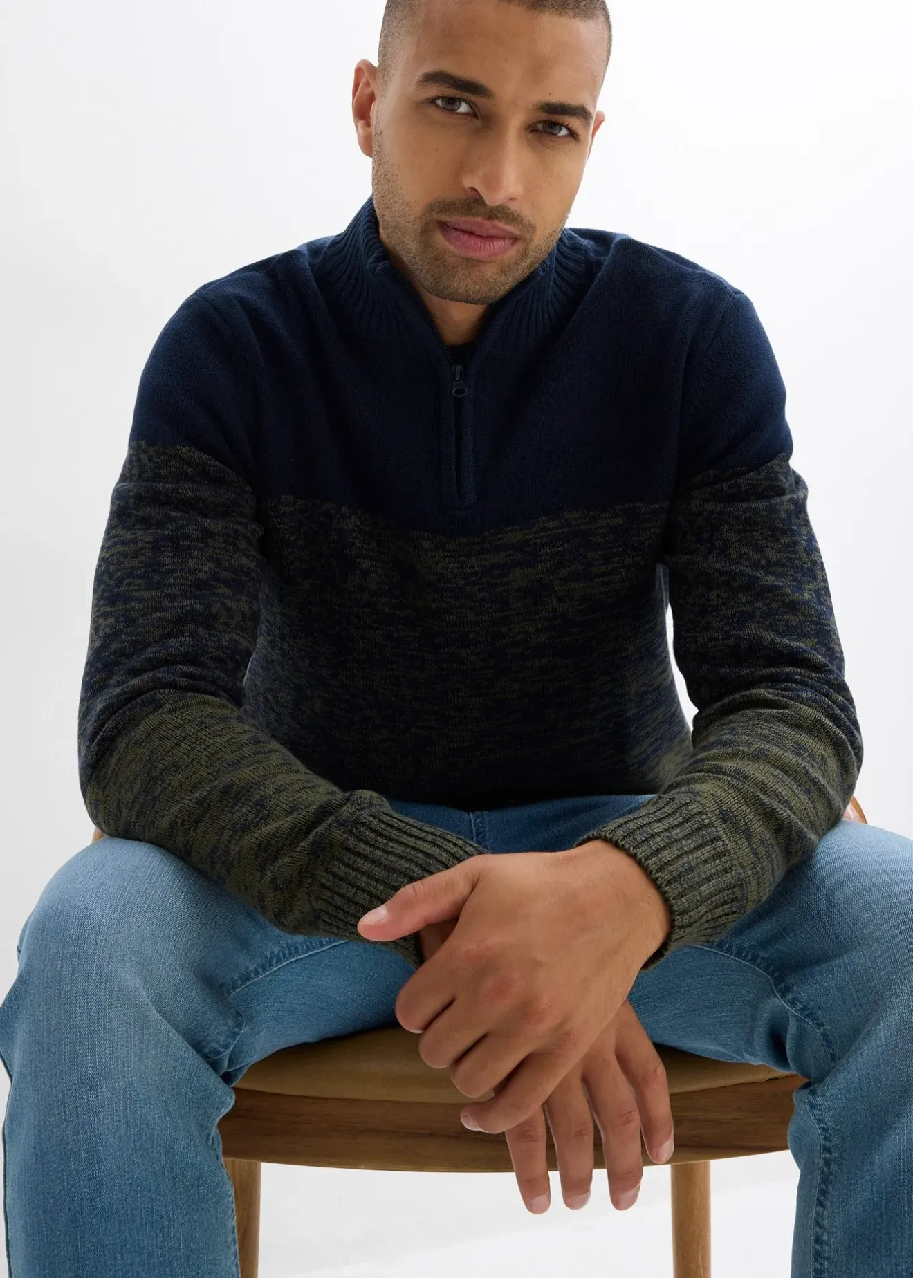 bonprix Pull camionneur doux en coton mélangé|Homme Pulls & Gilets