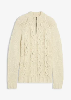 Homme bonprix Pulls & Gilets|Pull camionneur doux en grosse maille à motif torsadé