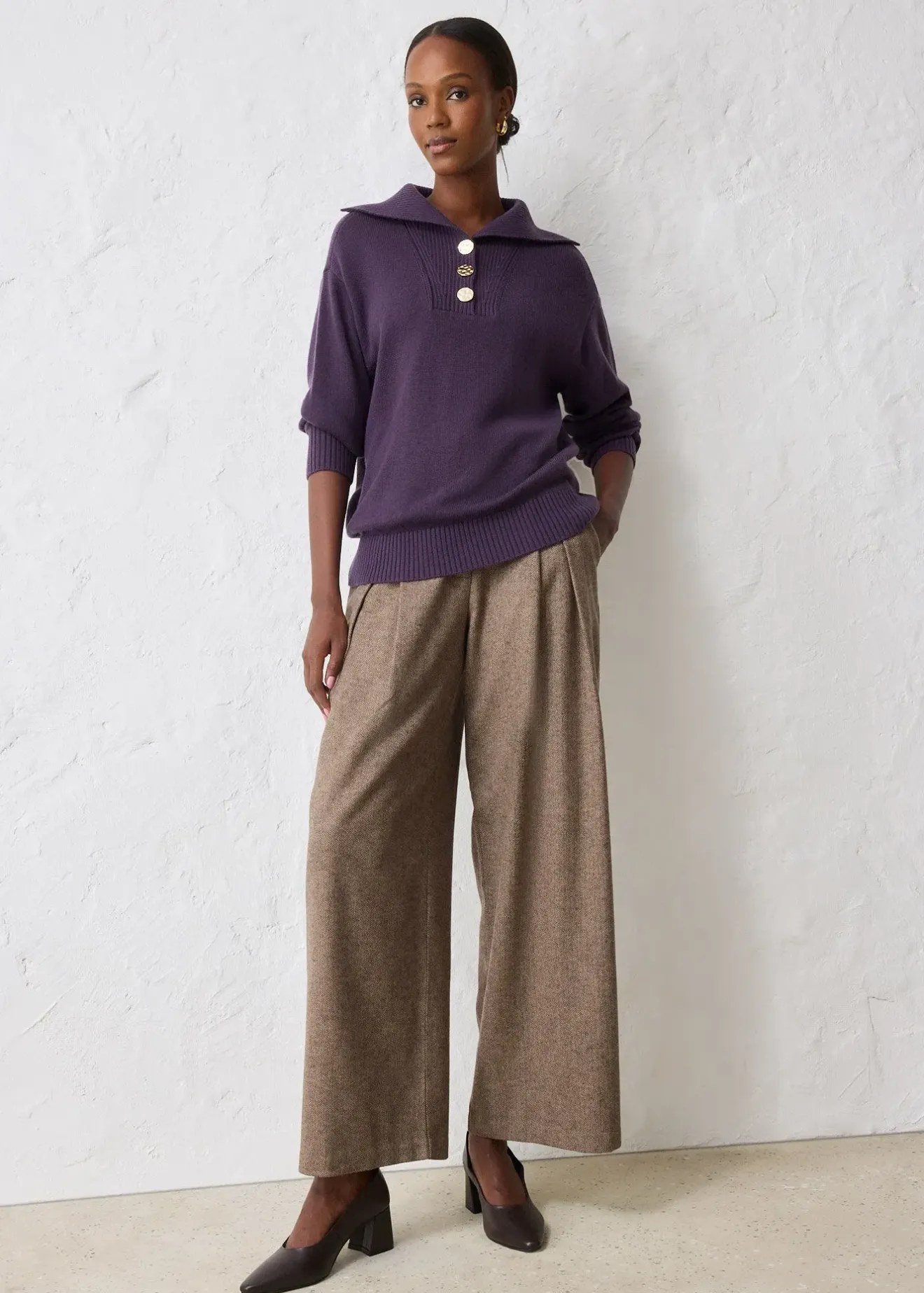 bonprix Pull camionneur en laine mérinos|Femme Premium|Pulls & Gilets