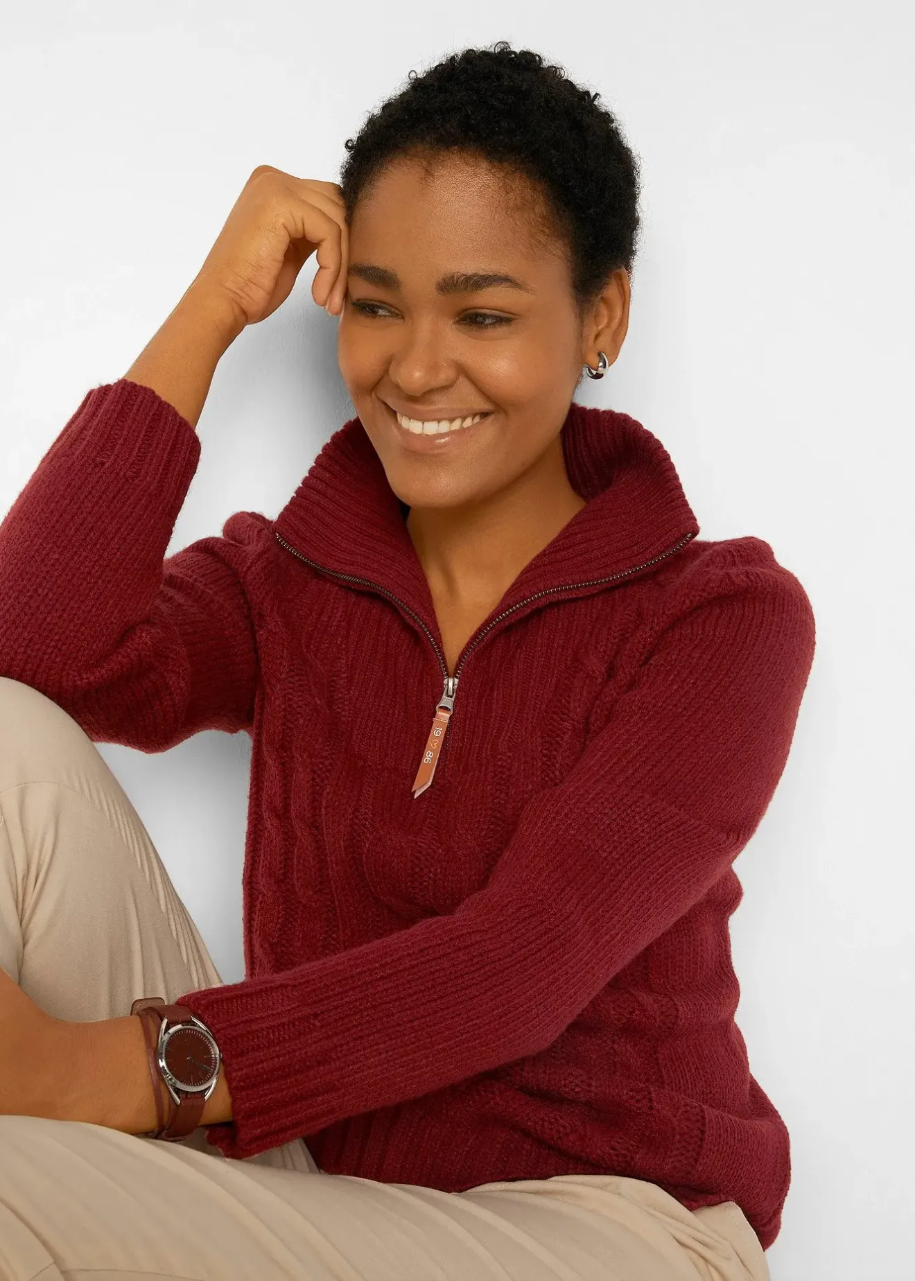 Femme bonprix Pulls & Gilets|Pull camionneur en maille torsadée