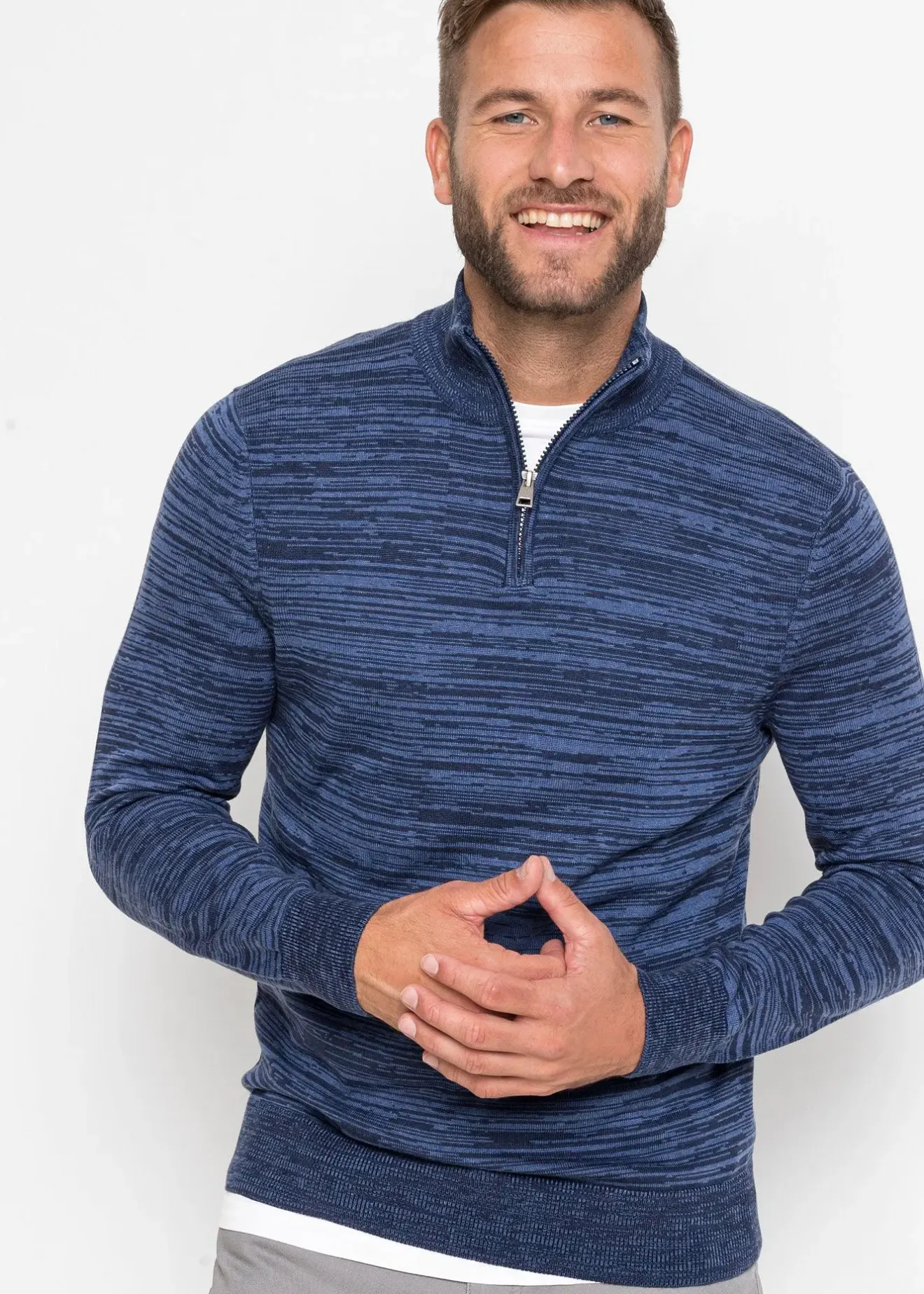 Homme bonprix Pulls & Gilets|Pull camionneur en maille chinée